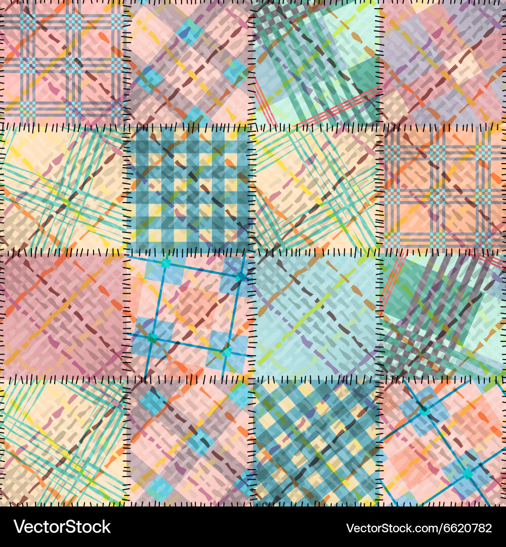 Patchwork in geometric style Vector Image