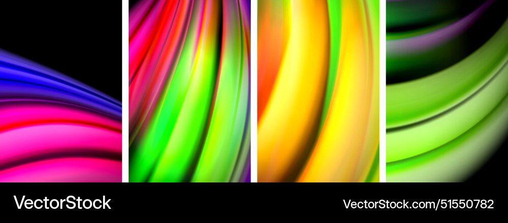 Rainbow style fluid color wave line background vector image