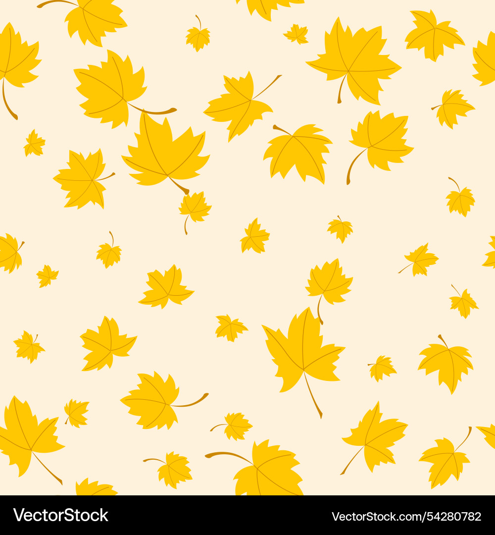 Seamless pattern autumn with yellow color maple Seamless pattern autumn with yellow color maple vector image