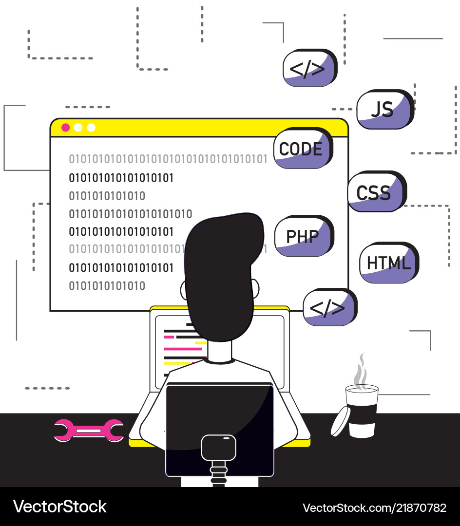 Software programmer cartoon vector image