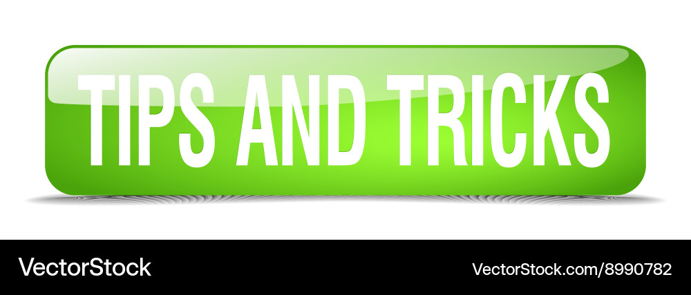 Tips and tricks green square 3d realistic isolated vector image