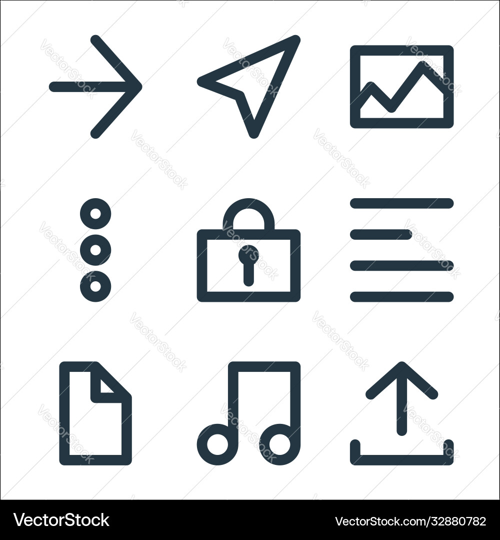 User interface line icons linear set quality User interface line icons linear set quality Vector Image