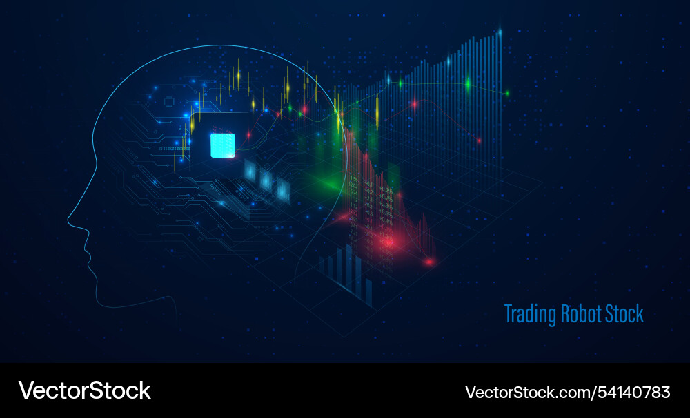 Ai-powered stock trading concept with data Ai-powered stock trading concept with data vector image