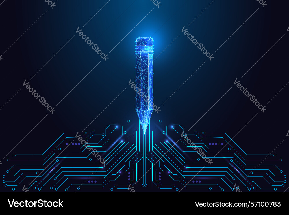 Ai writing and generative art concept with glowing Ai writing and generative art concept with glowing Vector Image