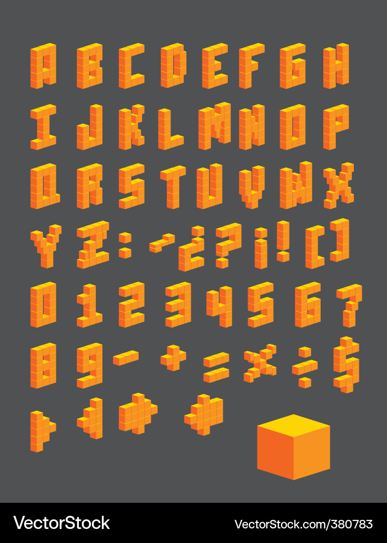 Alphabet Boxes - Numeric Pattern vector image