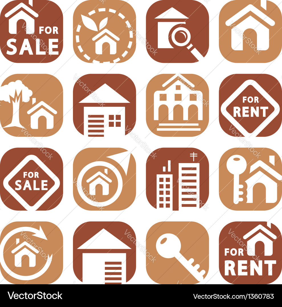Building Icon Set Vector Image