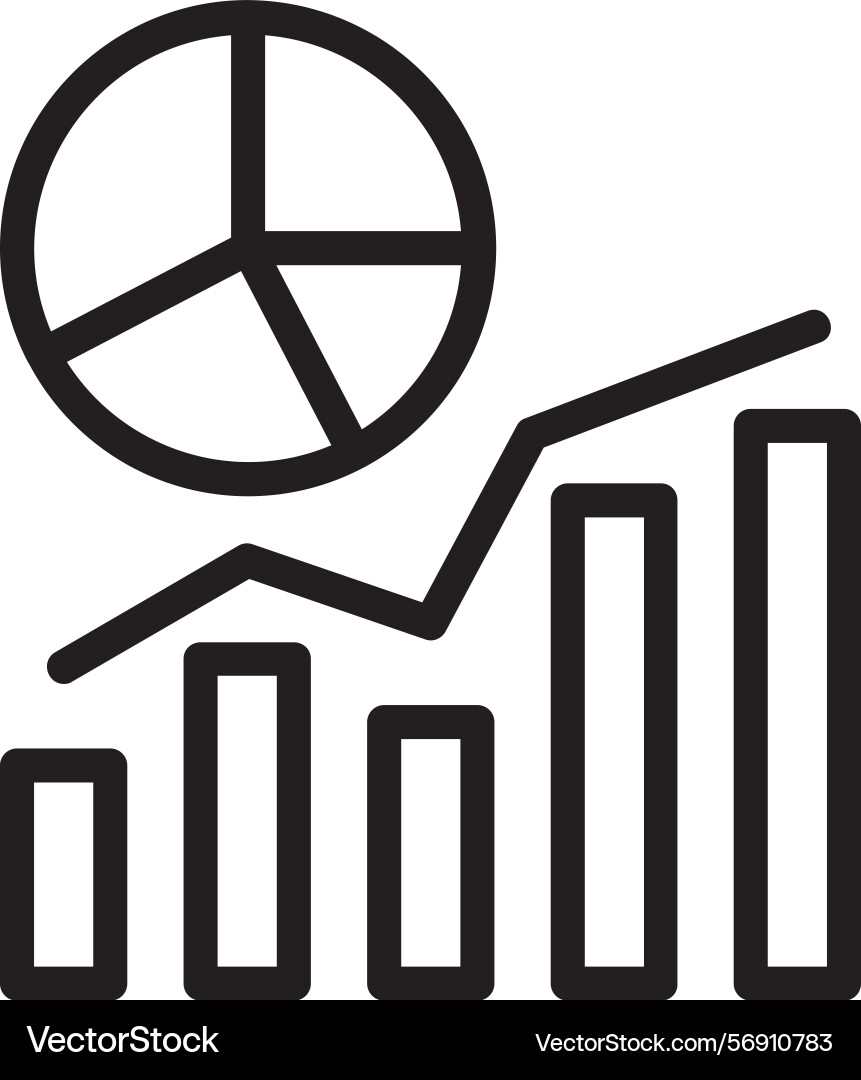 Chart linear style icon design vector image