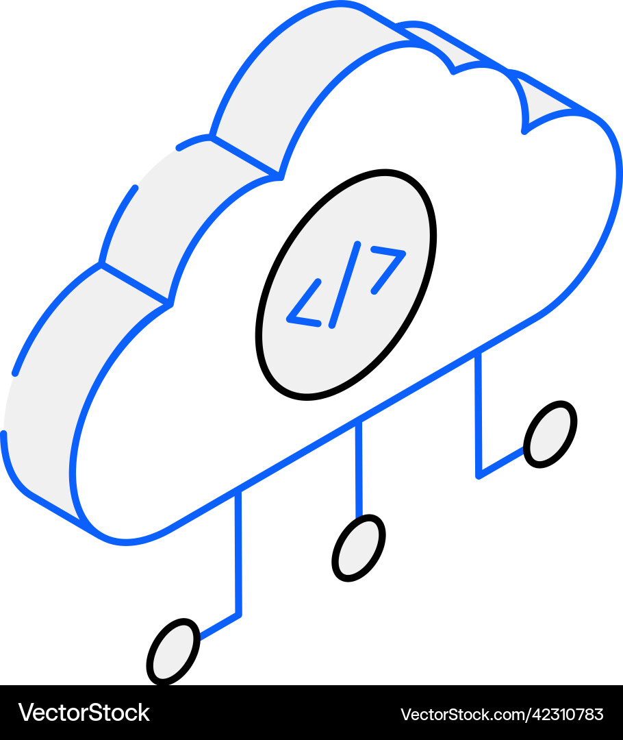 Cloud programming vector image