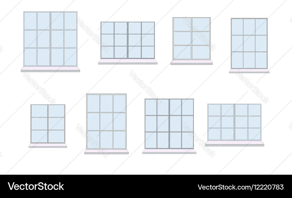 Collection of various window unit Vector Image