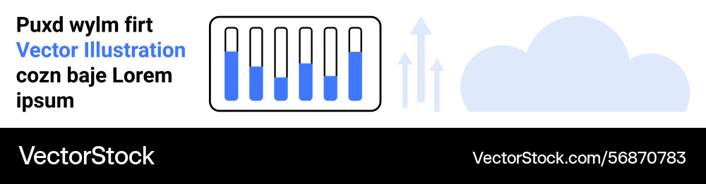 Data progress bars and cloud icon representing Data progress bars and cloud icon representing vector image