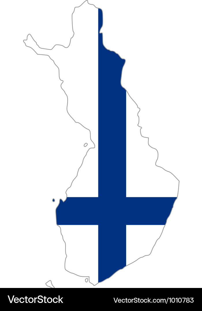 Finland Map with Flag vector image