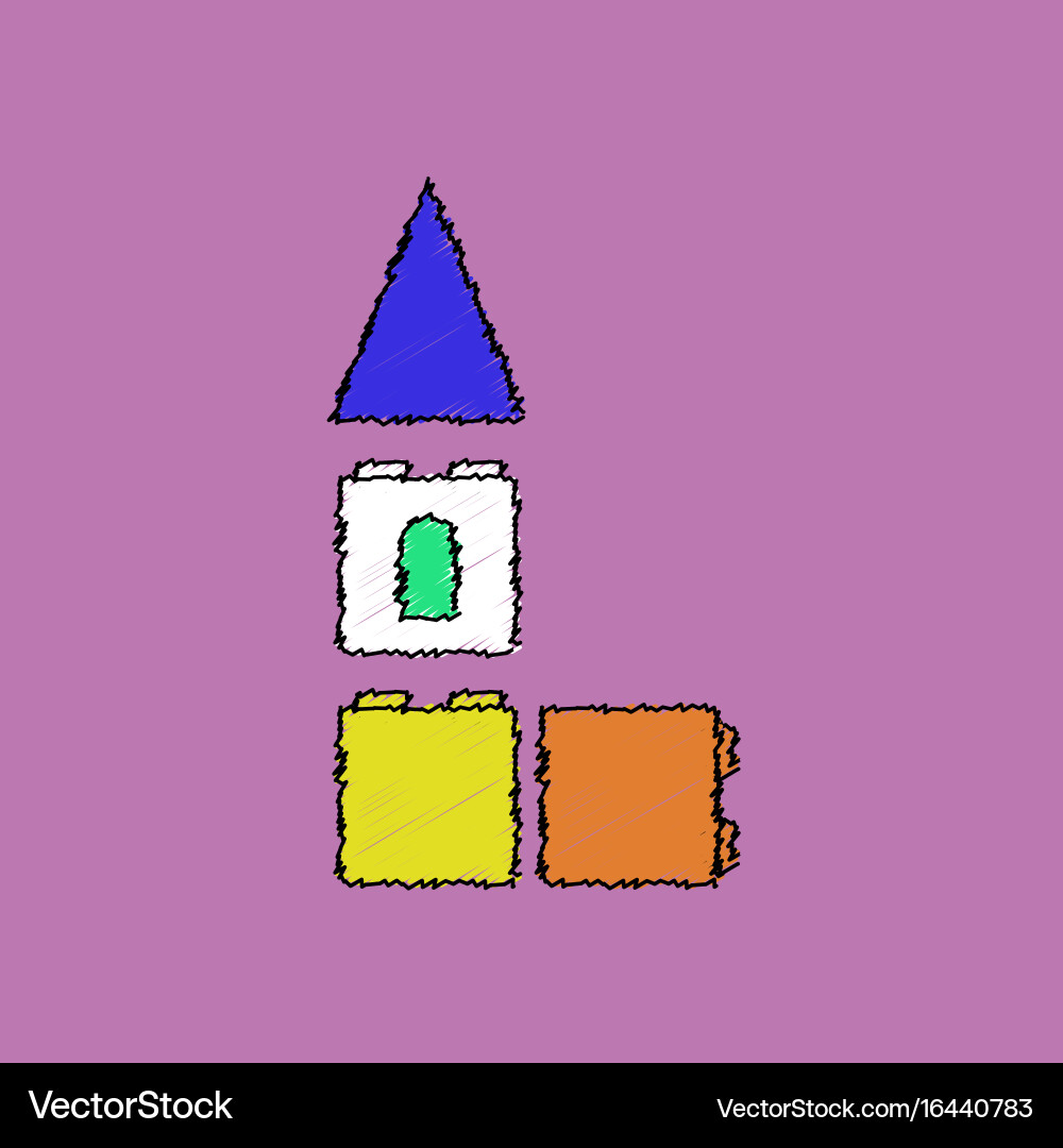 Flat shading style icon children constructor Vector Image