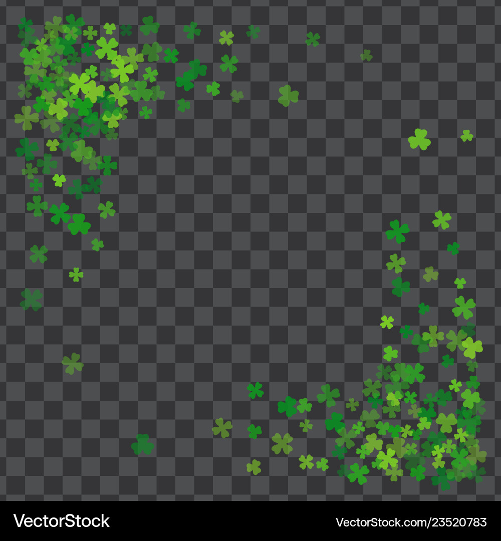 Frame or border of random scatter clover leaves Frame or border of random scatter clover leaves vector image