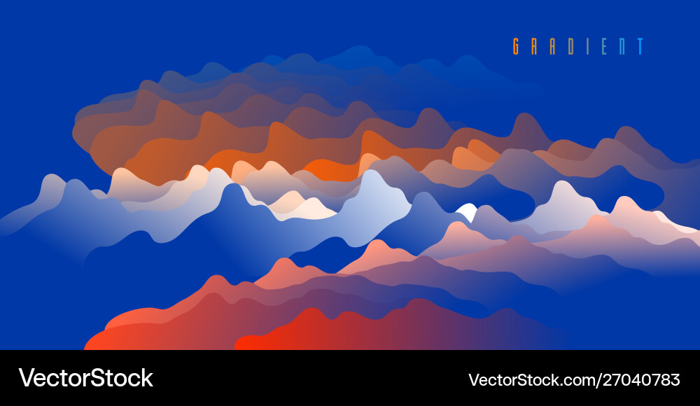 Gradient fluid abstract shape 3d color Gradient fluid abstract shape 3d color vector image