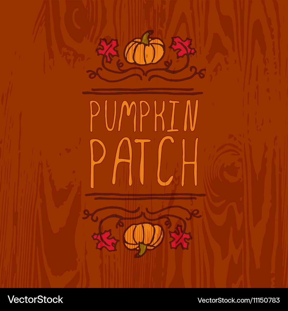 Handdrawn autumn element with text vector image