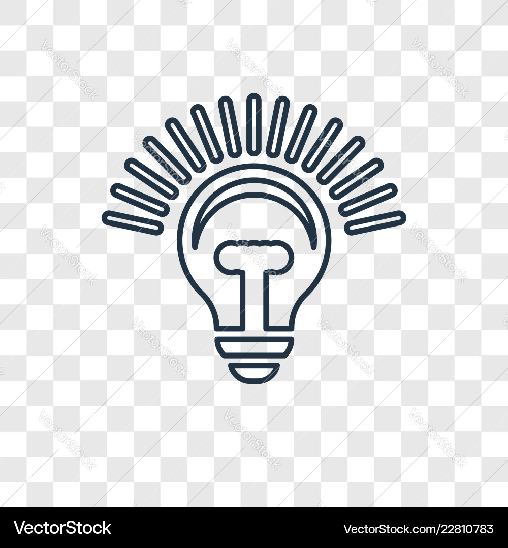 Idea concept linear icon isolated on transparent Idea concept linear icon isolated on transparent vector image