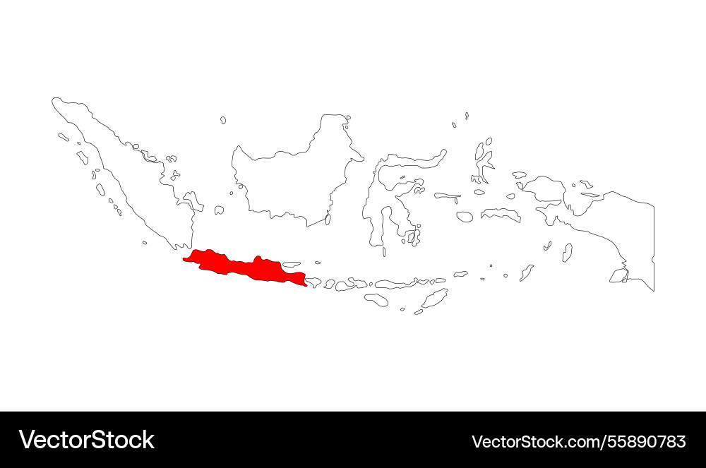 Indonesia detailed java map shape flat web Indonesia detailed java map shape flat web vector image