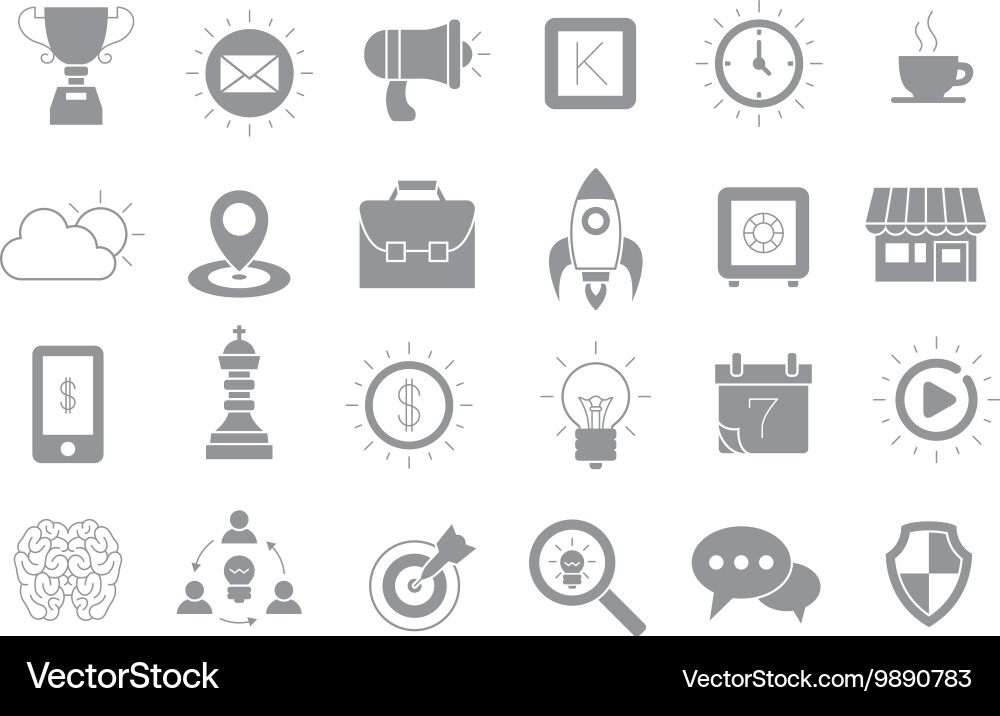 Modern Web Icon Set - Gray Scale vector image