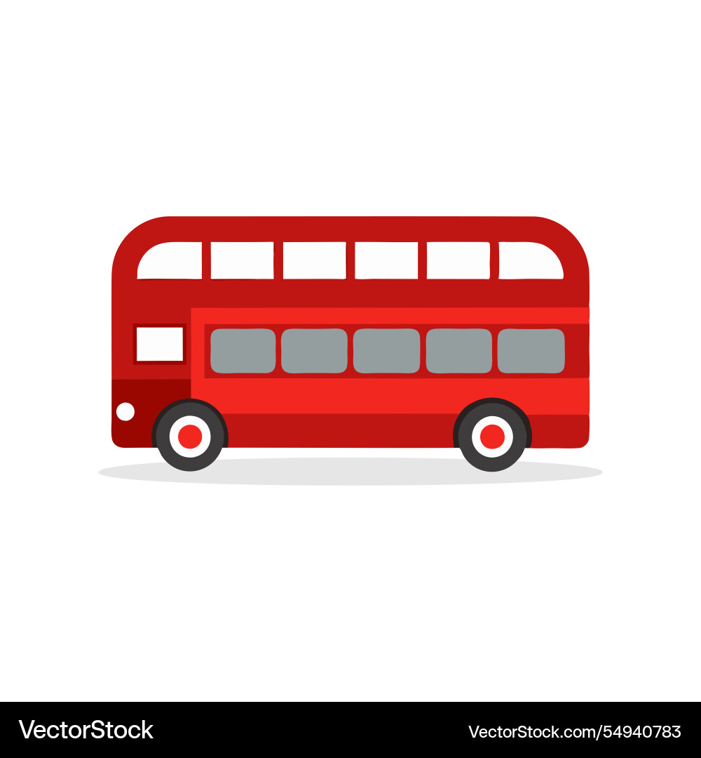 Old double decker red bus isolated flat white Vector Image