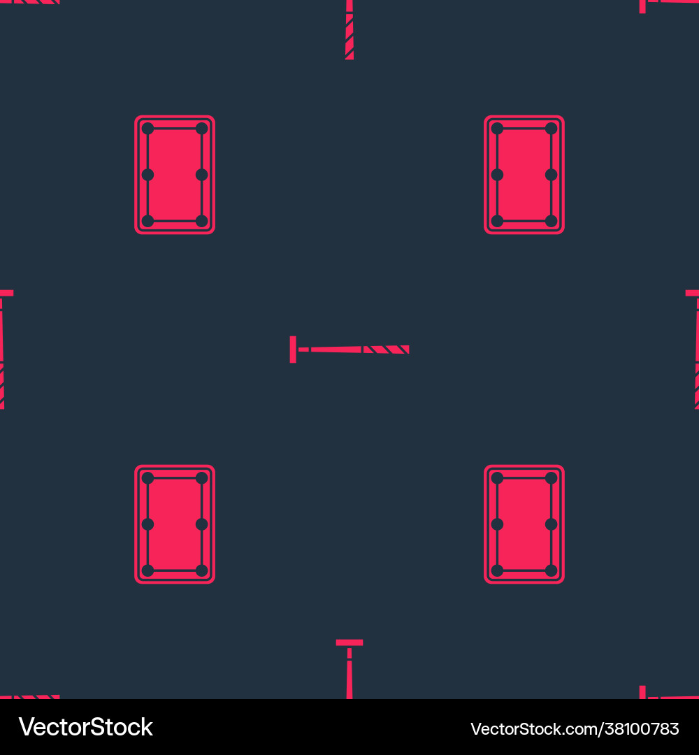 Set billiard table and cue on seamless pattern Set billiard table and cue on seamless pattern vector image