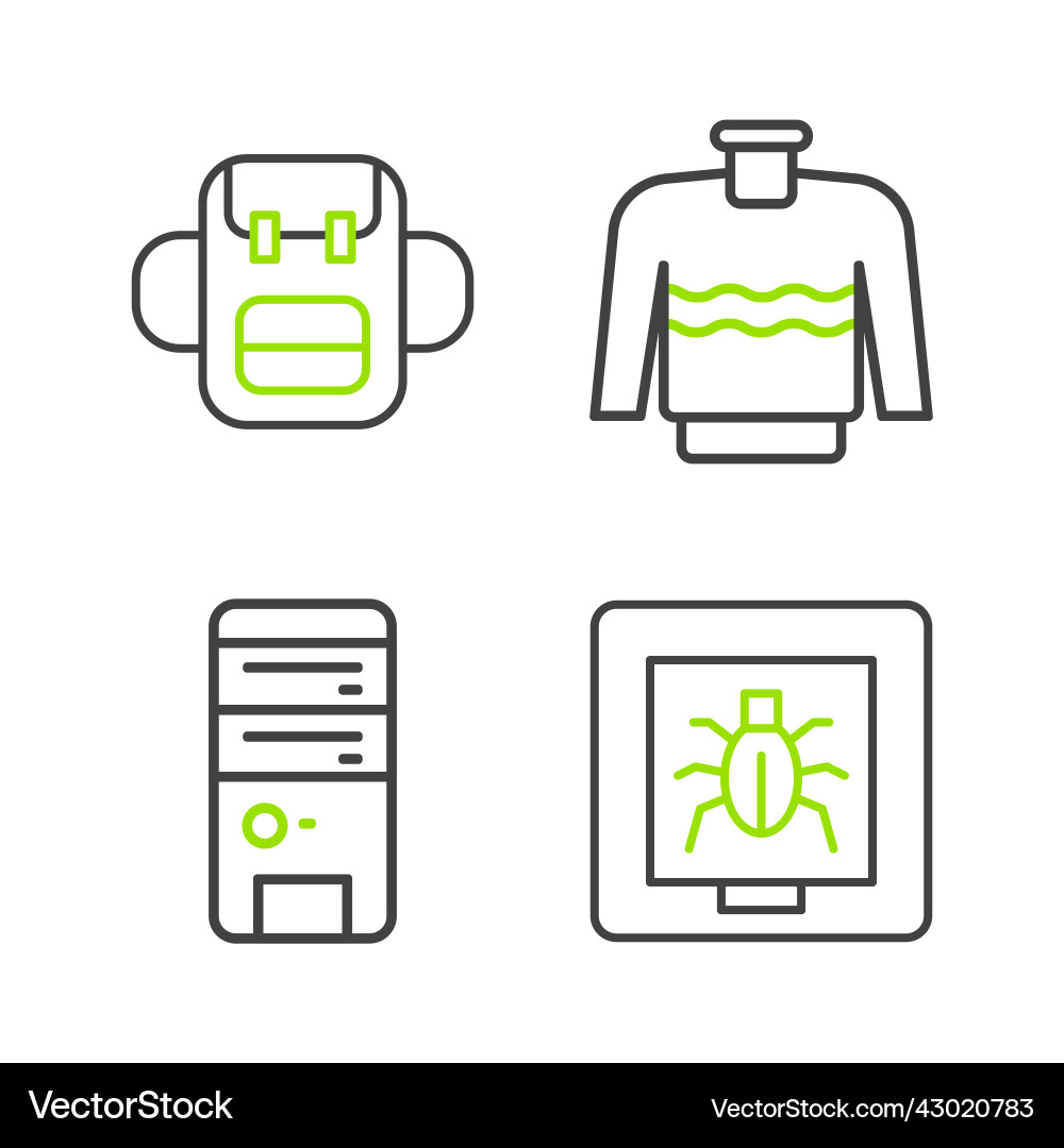 Set line insects in a frame computer sweater Set line insects in a frame computer sweater vector image