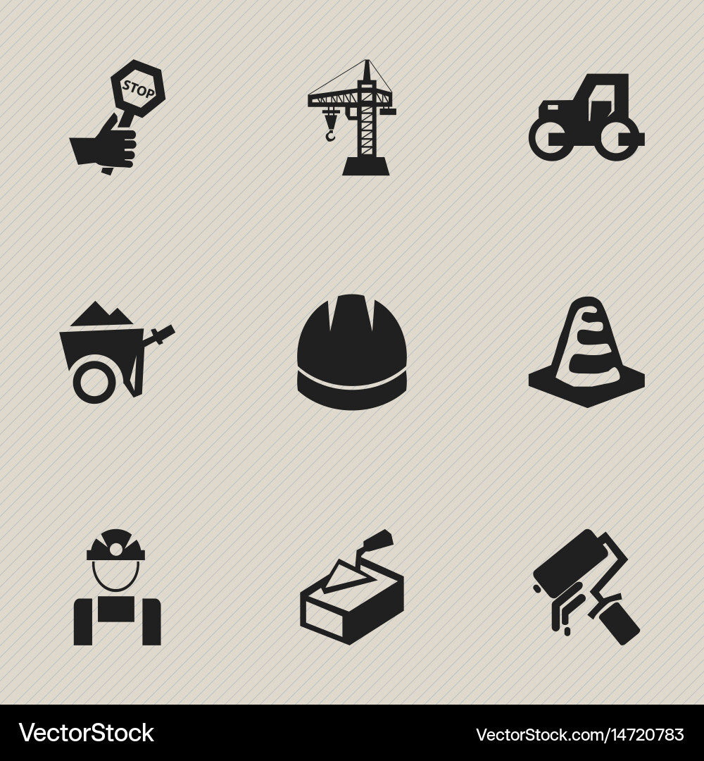 Set of 9 editable structure icons includes vector image