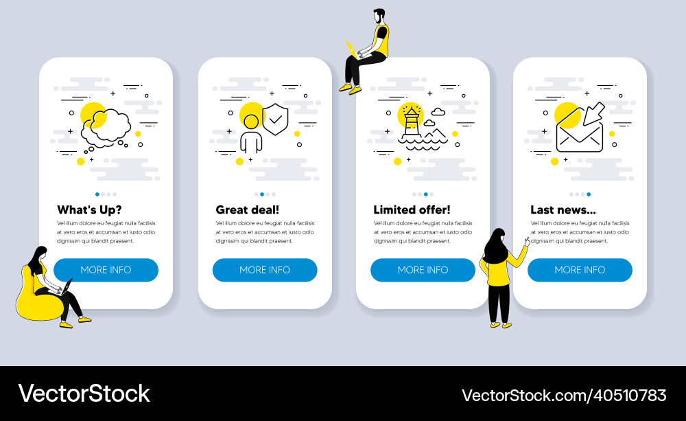 Set of line icons related to security Vector Image