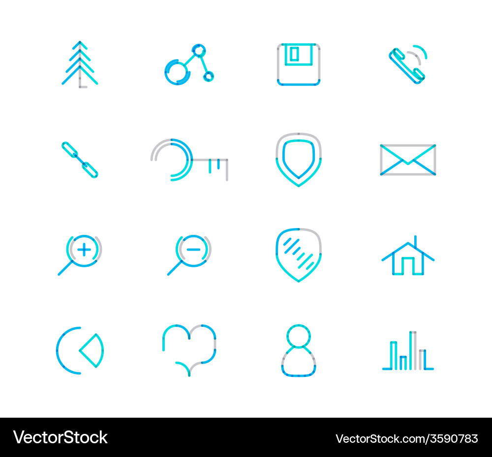 Set of thin line web icons Vector Image