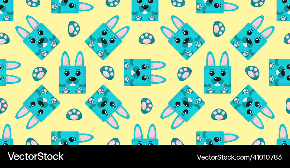 Squares rabbits seamless pattern Squares rabbits seamless pattern vector image