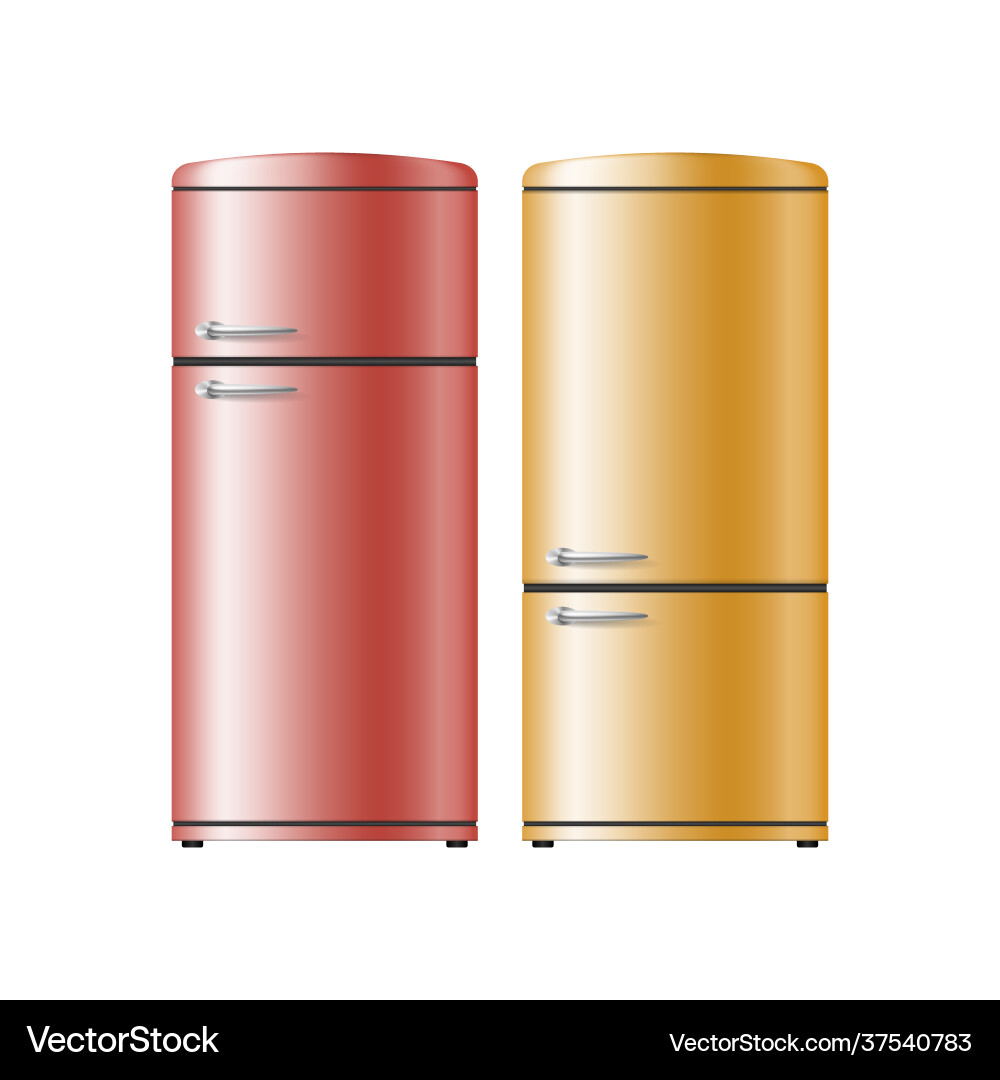 Two realistic fridges modern refrigerators Two realistic fridges modern refrigerators vector image