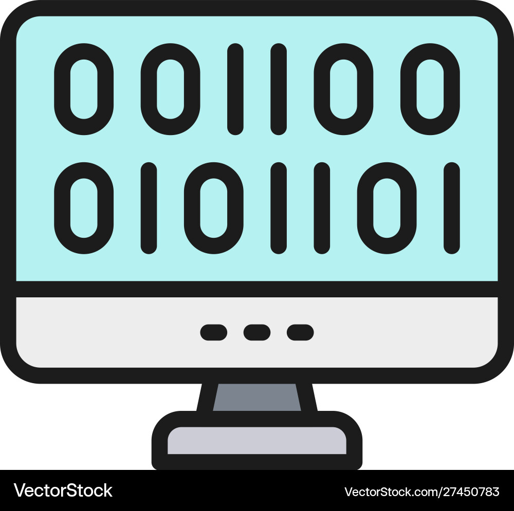 Web development coding flat color line icon Web development coding flat color line icon vector image