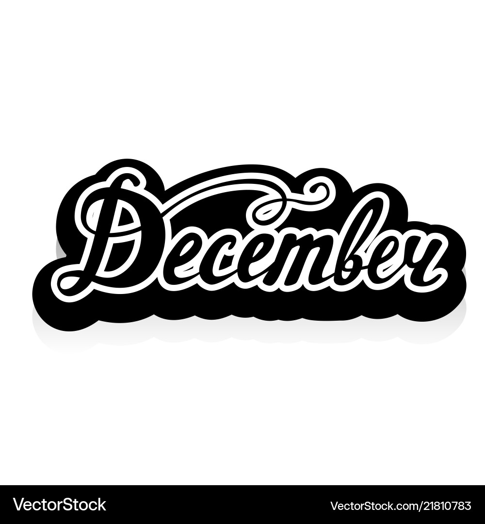 Wort dezember Schriftzug Wort dezember Schriftzug vektorbild