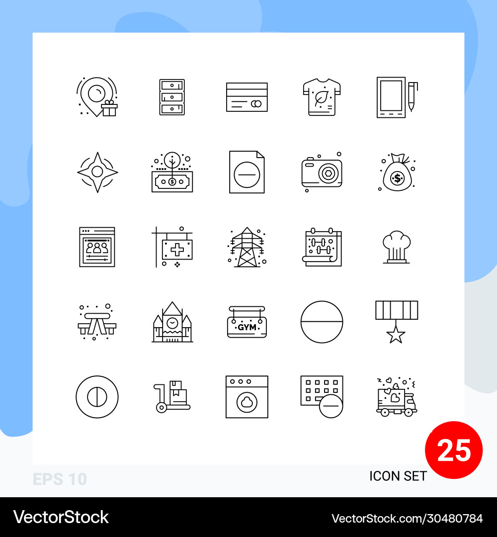 25 universal lines set for web and mobile vector image