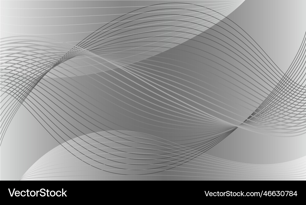 Abstract background with gray wavy lines vector image