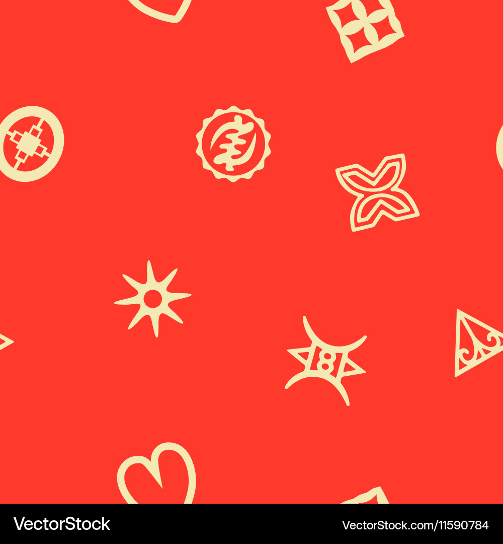 Adinkra Symbol Seamless Pattern Vector Image