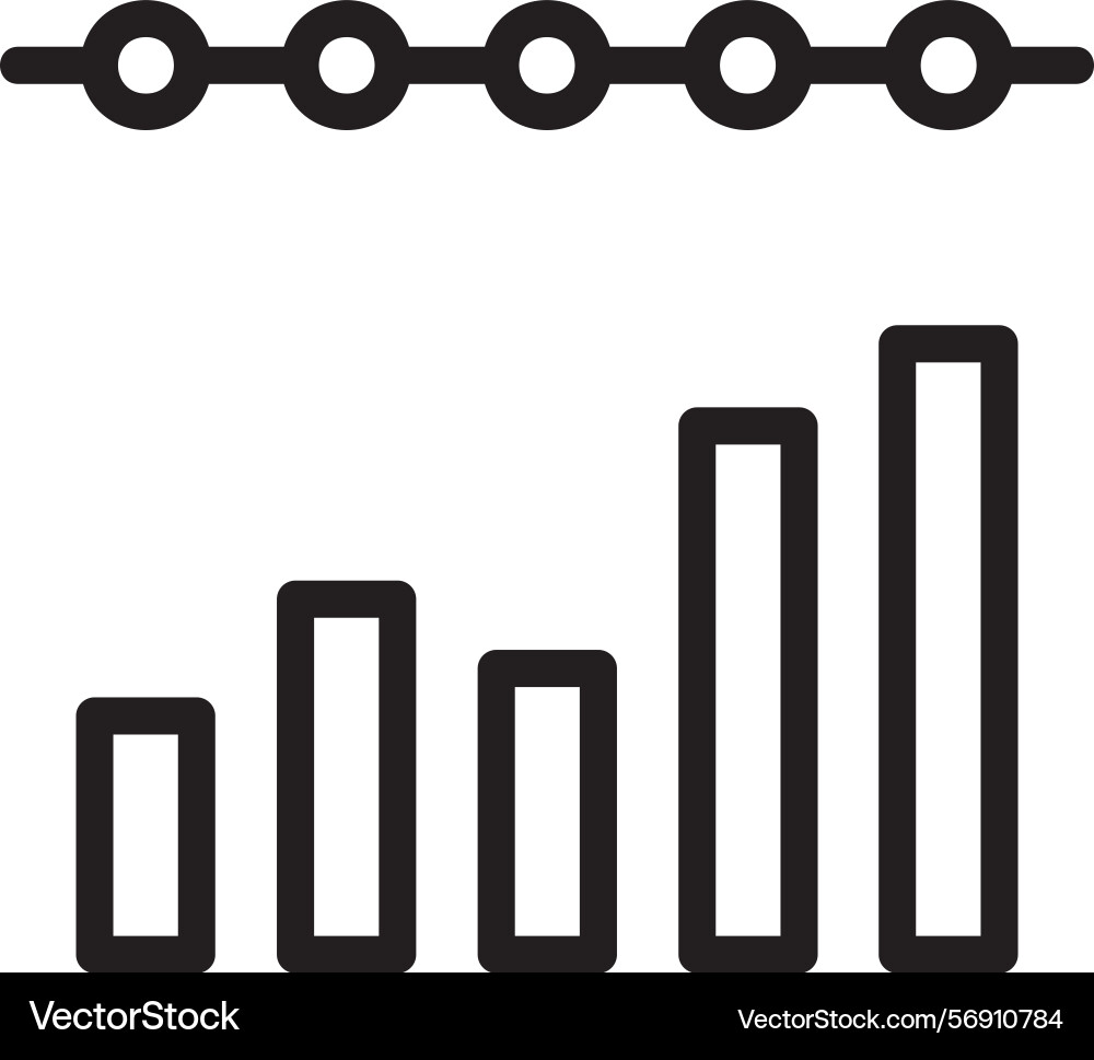 Bar chart linear style icon design vector image
