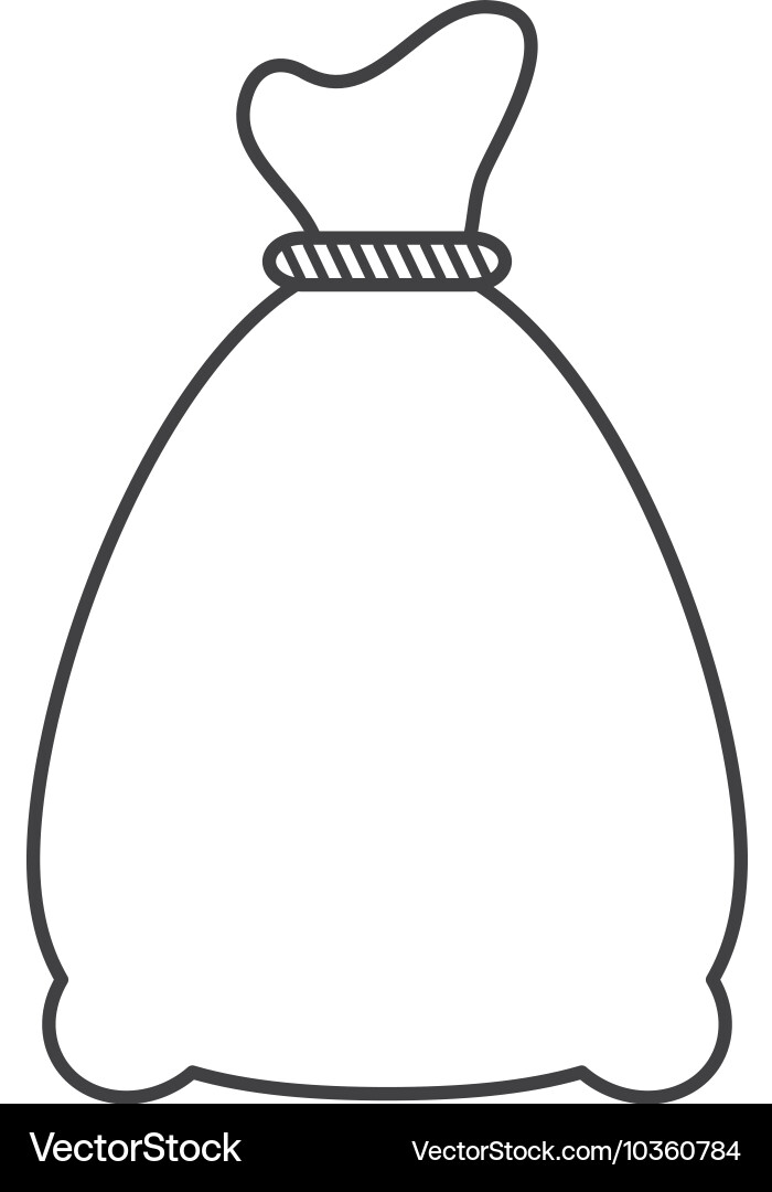 Canvas Sack Icon - Rustic Style vector image