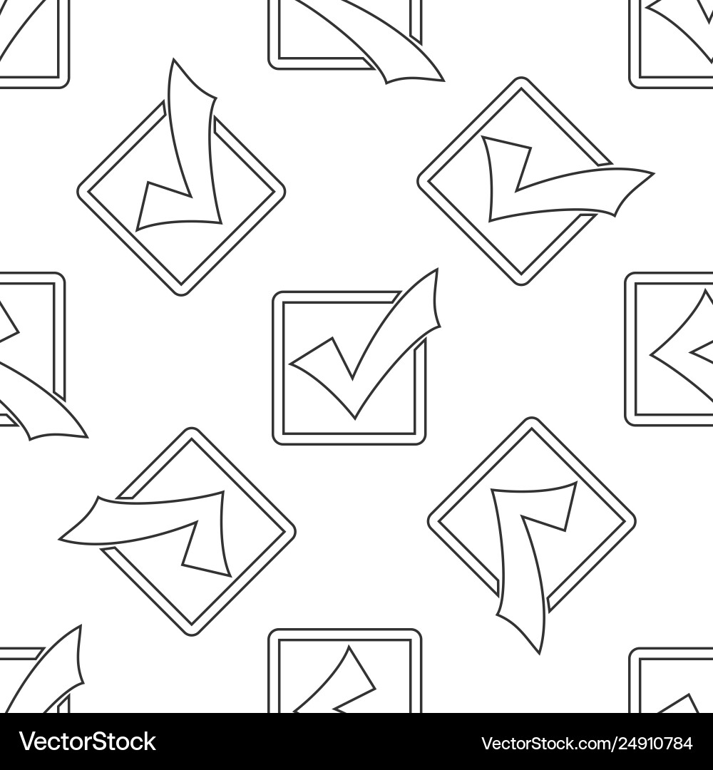 Check mark in a box line icon isolated seamless Check mark in a box line icon isolated seamless vector image