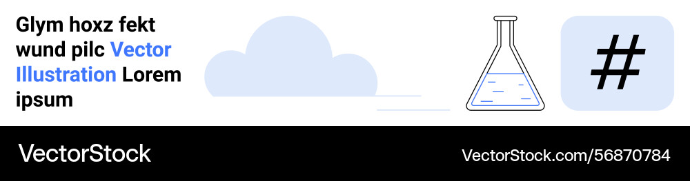 Cloud flask with liquid and metadata tag Cloud flask with liquid and metadata tag vector image