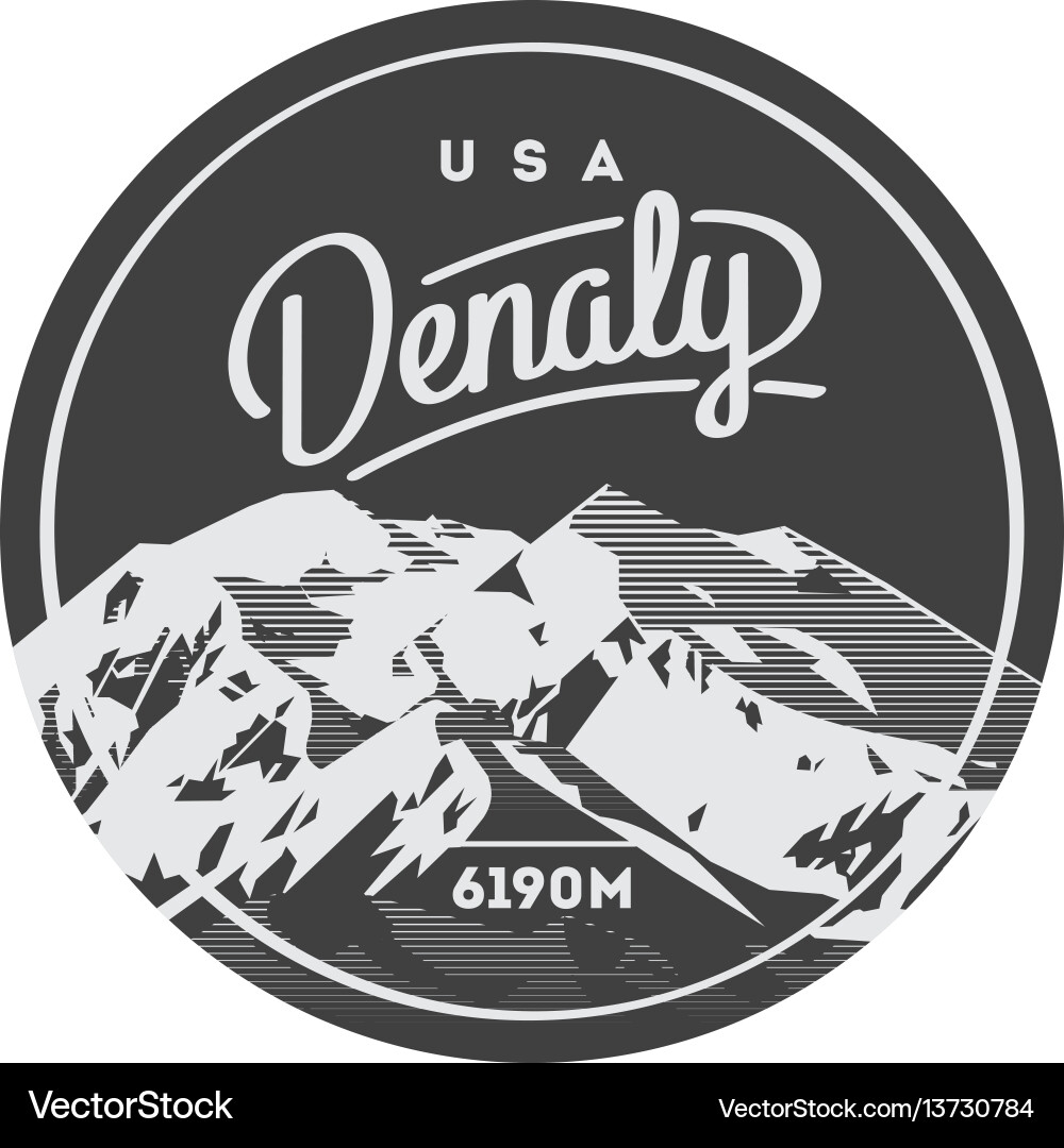 Denali in alaska range north america usa outdoor Denali in alaska range north america usa outdoor vector image