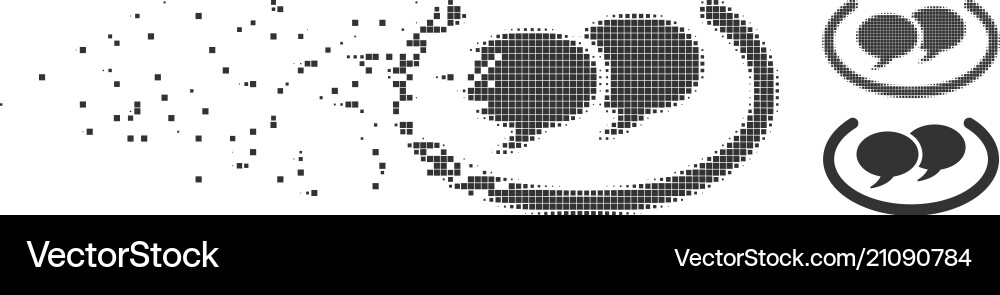 Dissolved pixel halftone social networks icon vector image