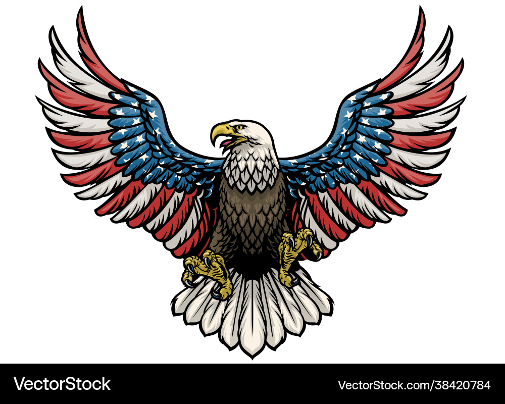 Adler gemalt in amerikanischer Flagge Vektorbild auf VectorStock 