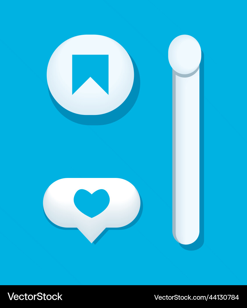 Flat settings buttons set vector image