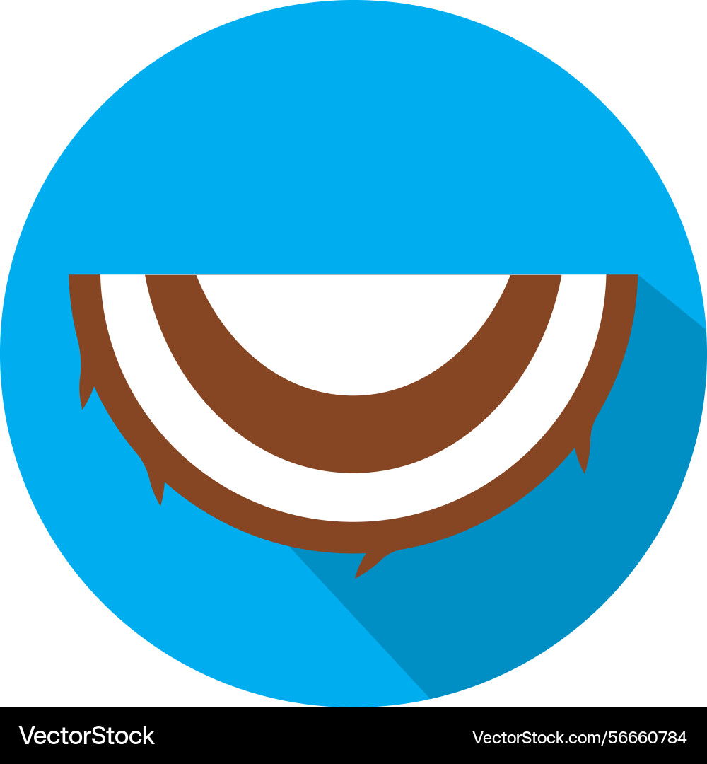 Isolated slice of a coconut icon Vector Image
