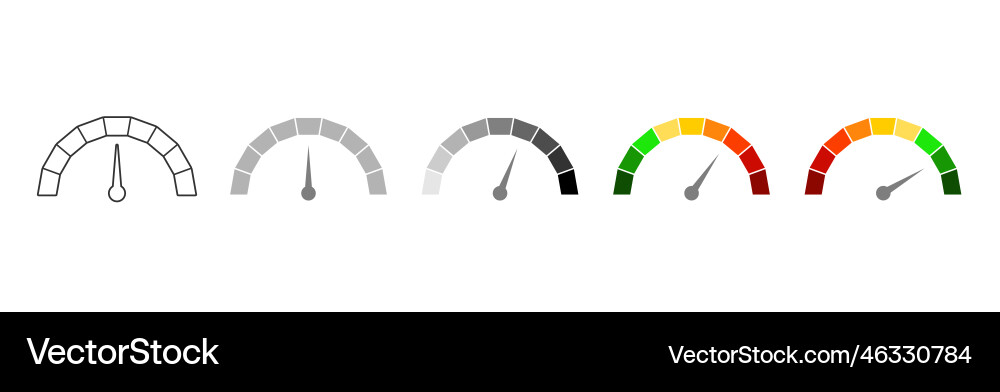 Meter scale with arrow the measuring device icons Vector Image