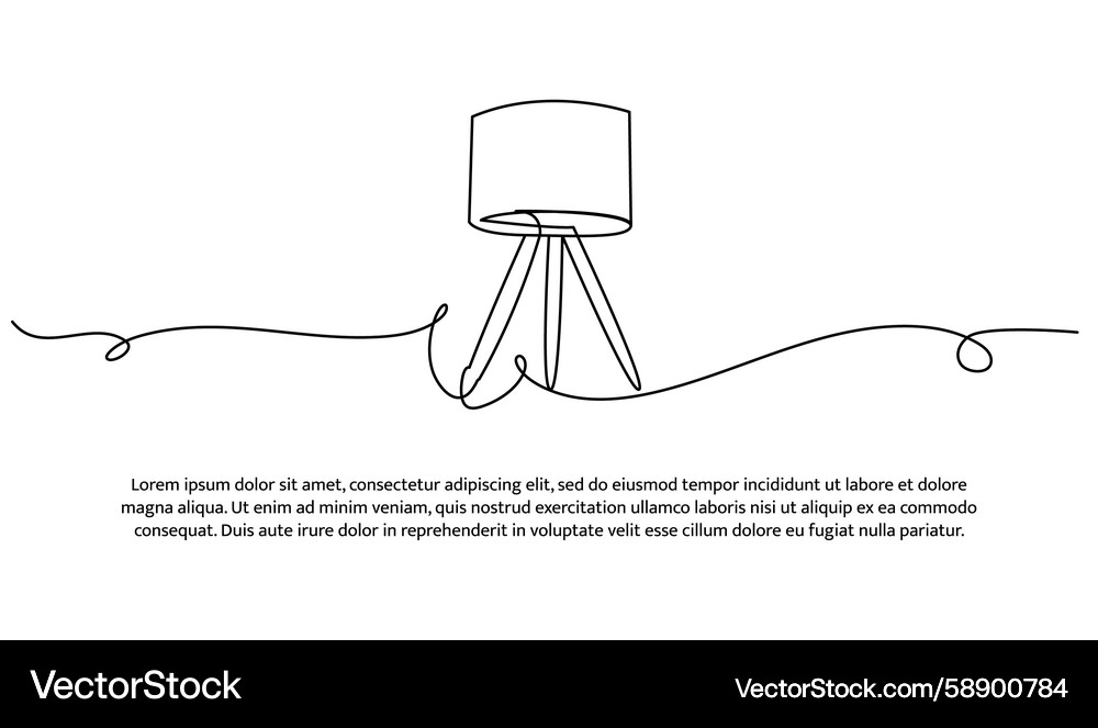 One line of lamp abstract minimal continuous Vector Image