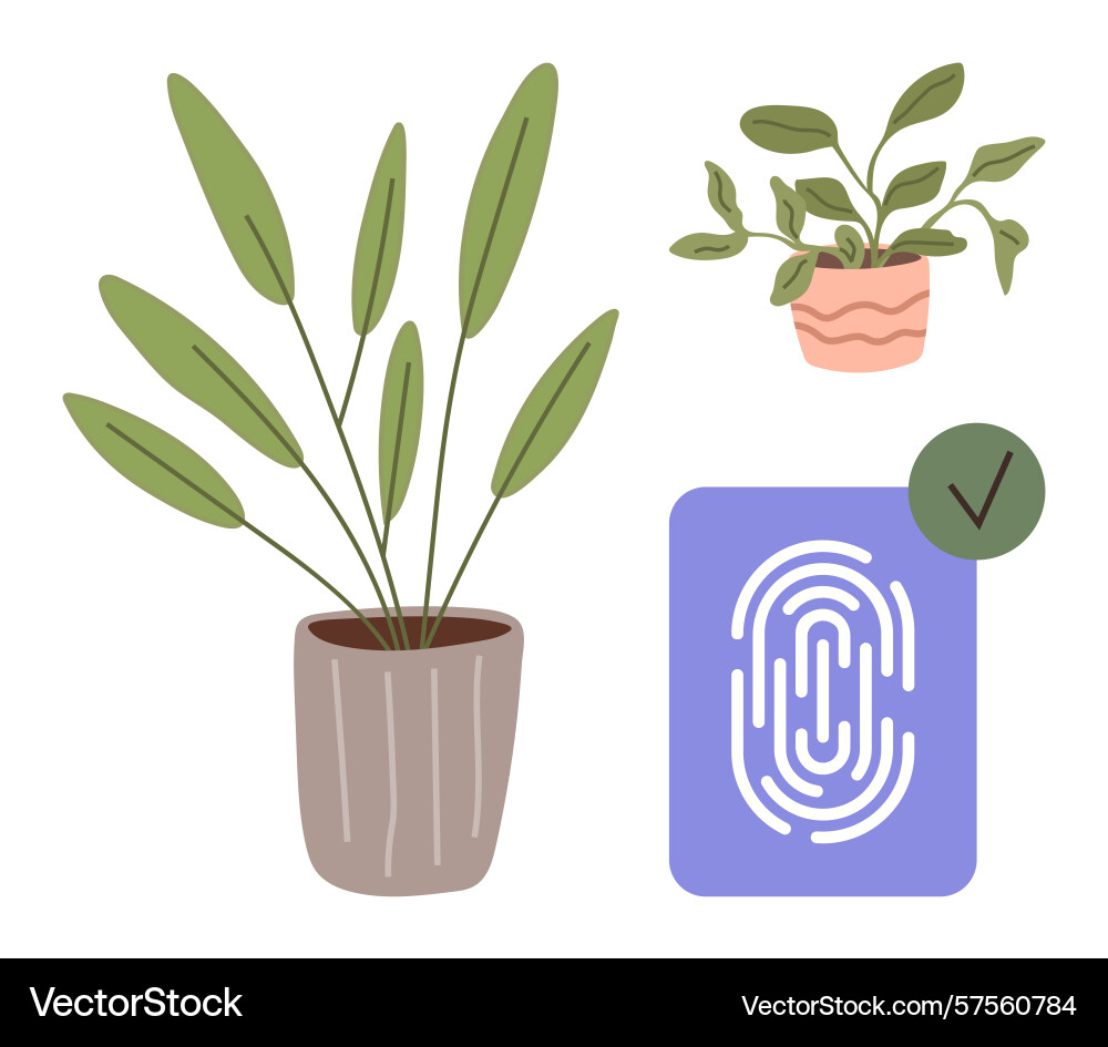 Plants with authentication fingerprint Plants with authentication fingerprint vector image