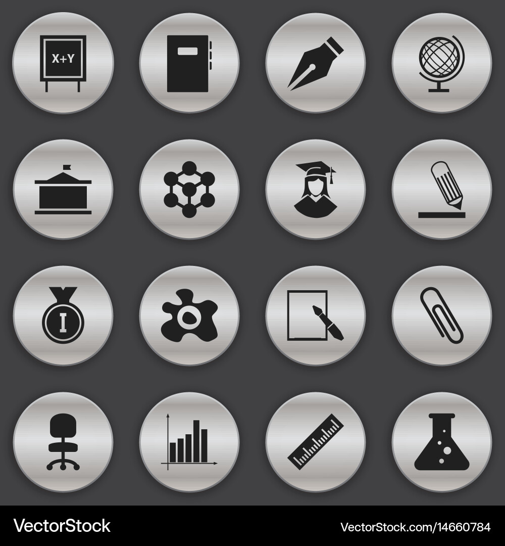 School Icon Set - 16 Editable Symbols – Royalty-Free Vector | VectorStock
