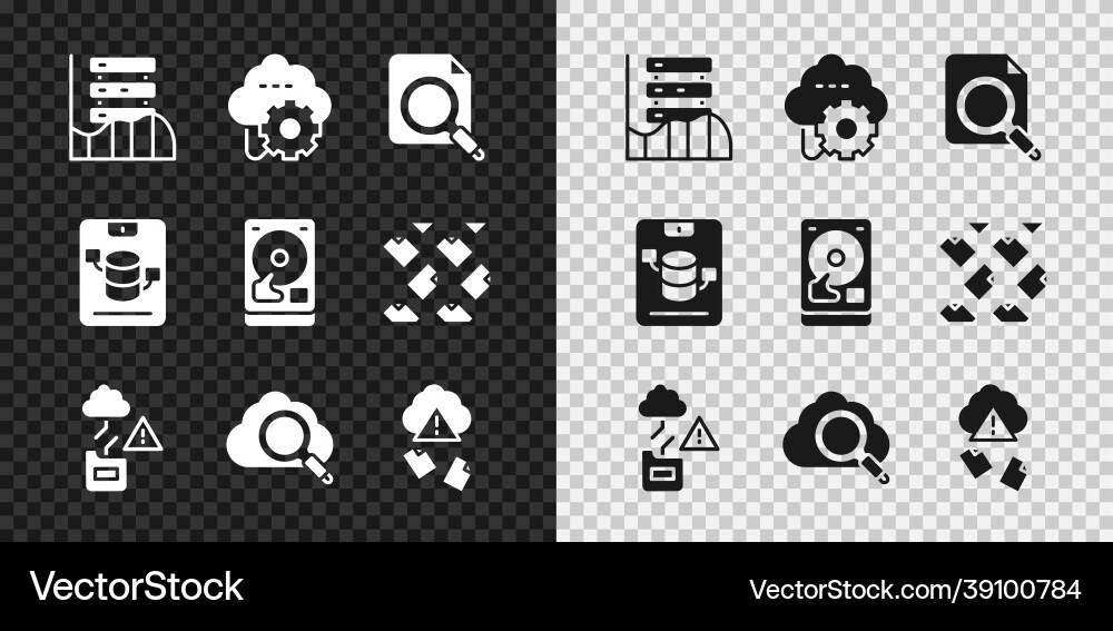 Set server data web hosting cloud technology Vector Image
