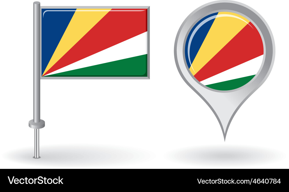 Seychelles Flag & Map Pointer Icons Vector Image
